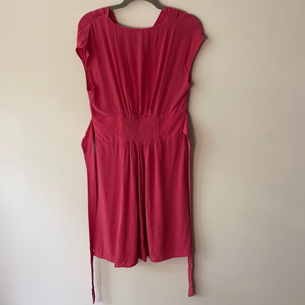 100% Silk Dress with waist tie size M - Picture 4 of 6